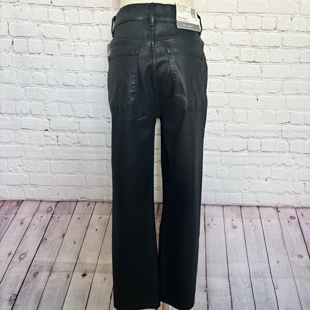 DL1961 Patti Straight High Rise Vintage Ankle Black Coated Vintage Jeans--27 - Picture 5 of 16